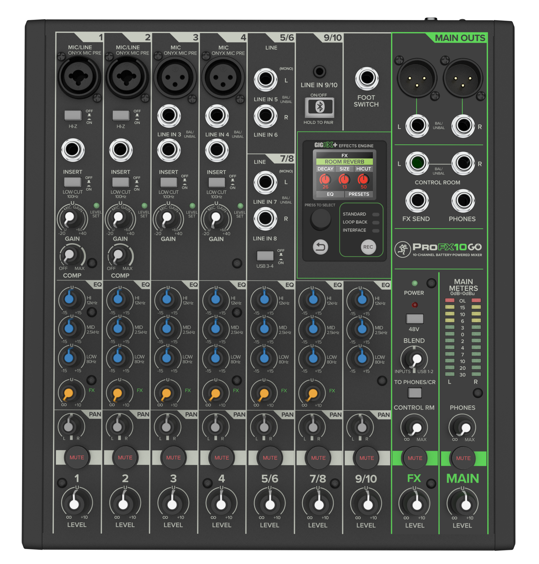 Professional Battery-Powered Mixer MACKIE PROFX10 GO - Image 3